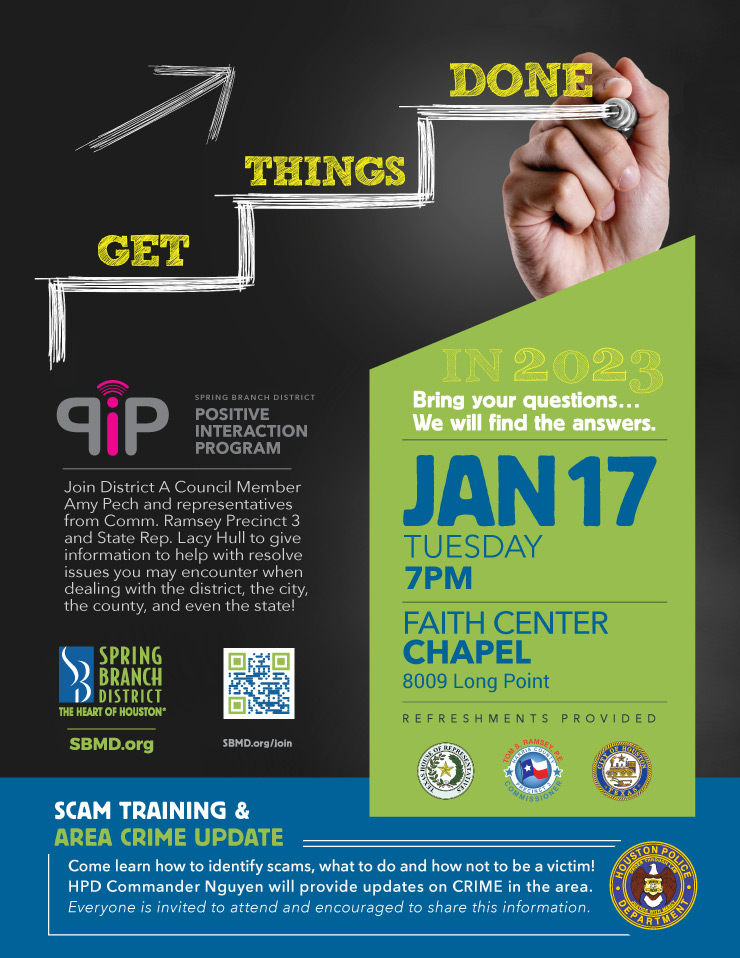 PIP Meeting - Scam Training & Area Crime Update @ Faith Center Chapel
